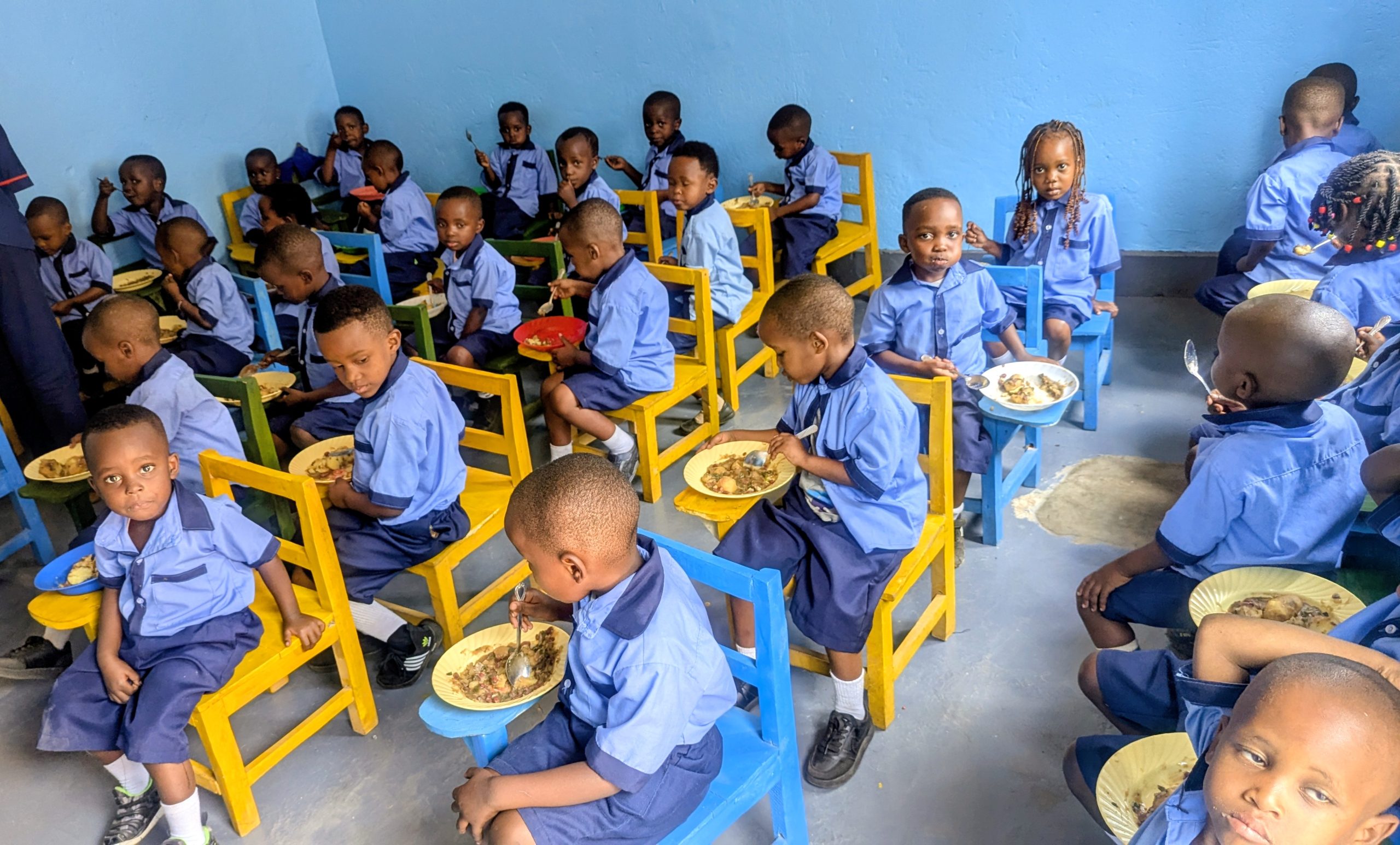 Children sharing a meal at a DCF ECD centre